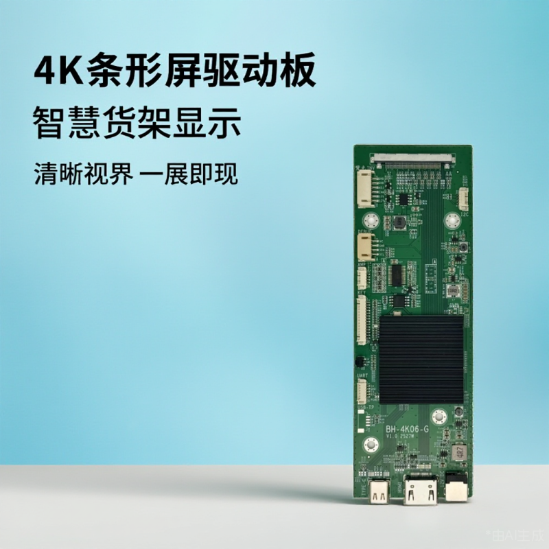 BH-4K06-G The BH-4K06-G is an ultra-narrow driver board applicable to 4K smart shelf bar displays, supporting HDR, VRR, and PIP/PBP picture-in-picture functions.